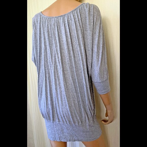 Splendid heather gray tunic deep scoop neck button down Small - Picture 6 of 9